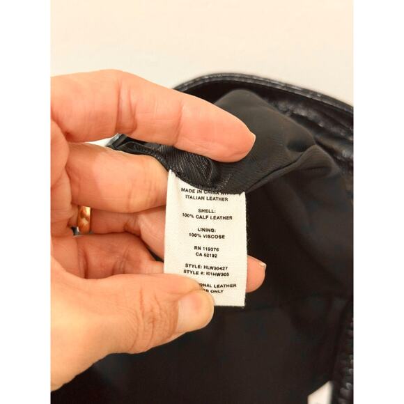 Helmut Lang Croc Embossed Calf Leather Asymmetrical Mini Skirt Black Women's 4 - Picture 5 of 5